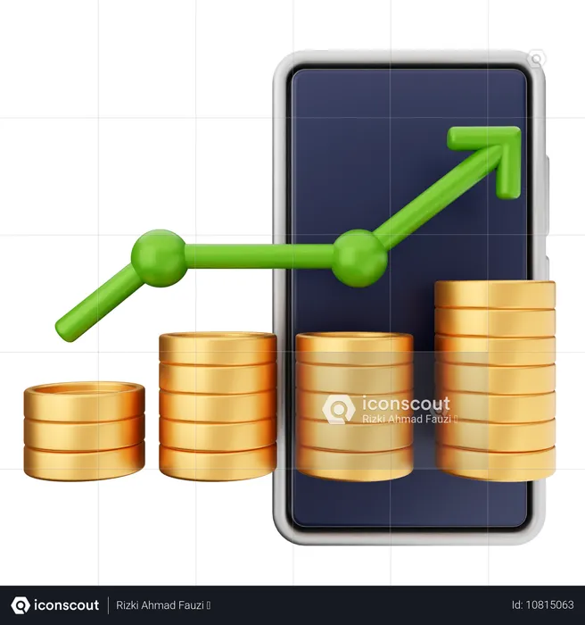 Trading Smartphone Increase  3D Icon