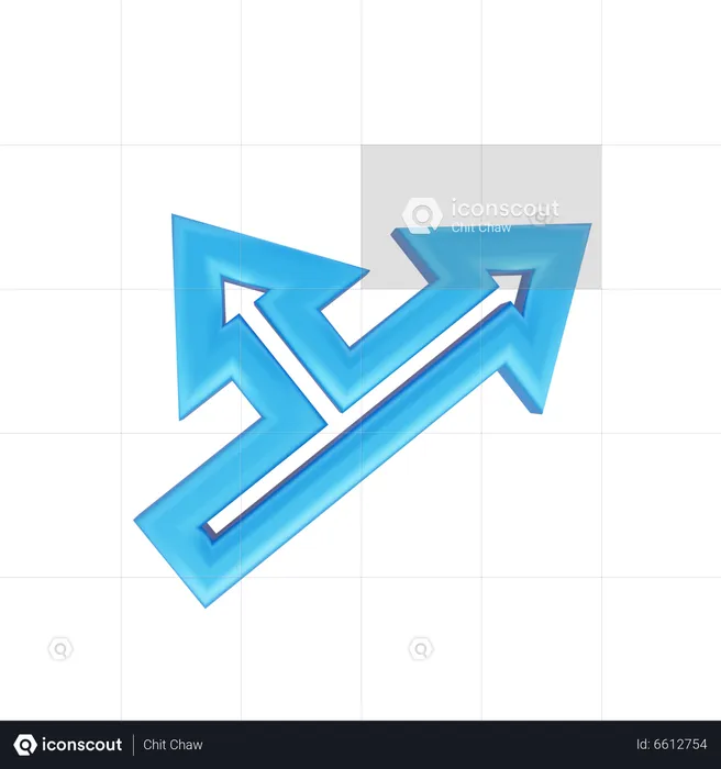 Trading Up Arrow  3D Icon