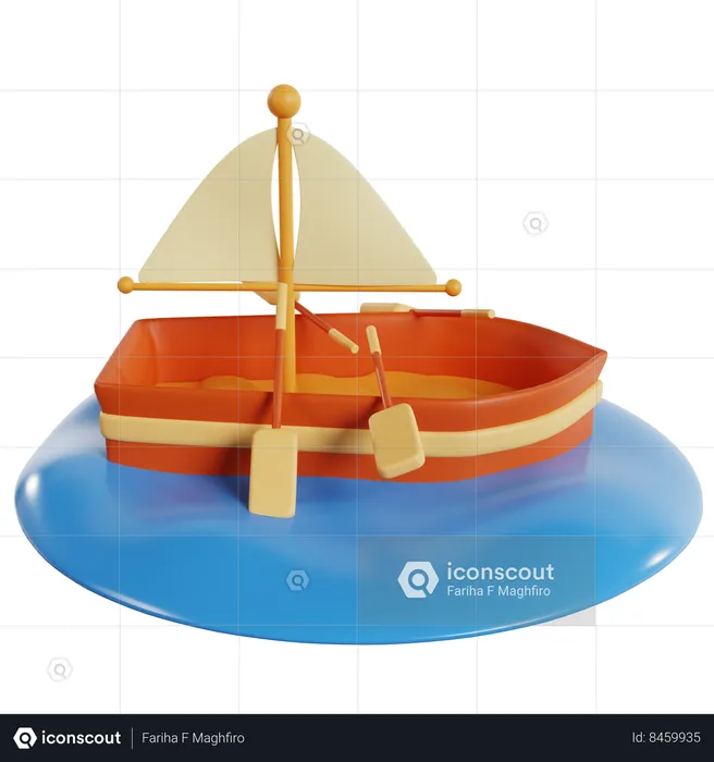 Traditional Boat Race Toy  3D Icon