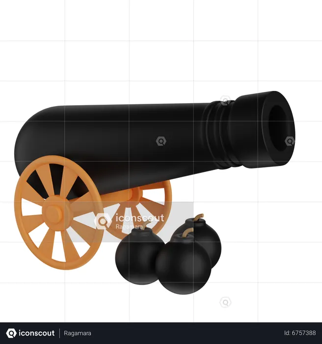 Traditional Cannon  3D Icon