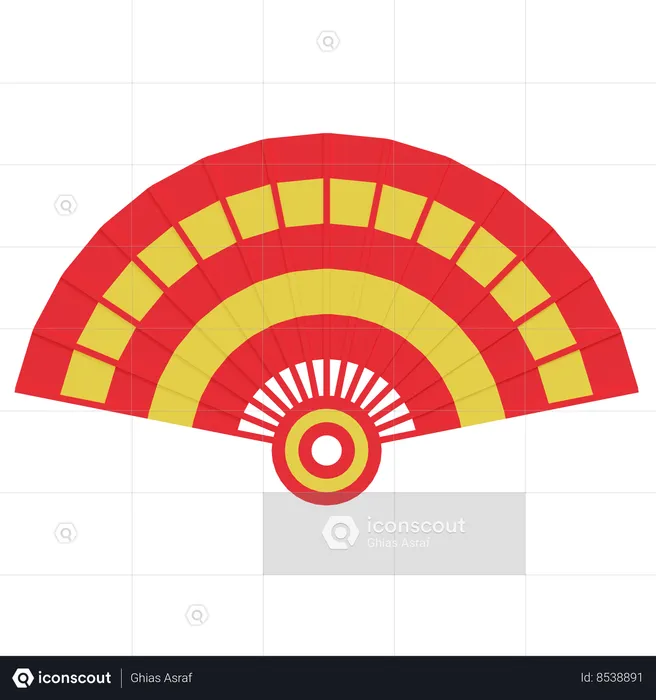 Traditional Chinese Fan  3D Icon