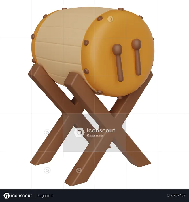 Traditional Drum Bedug  3D Icon