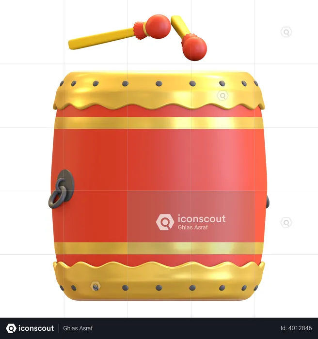 Traditional percussion drum  3D Illustration