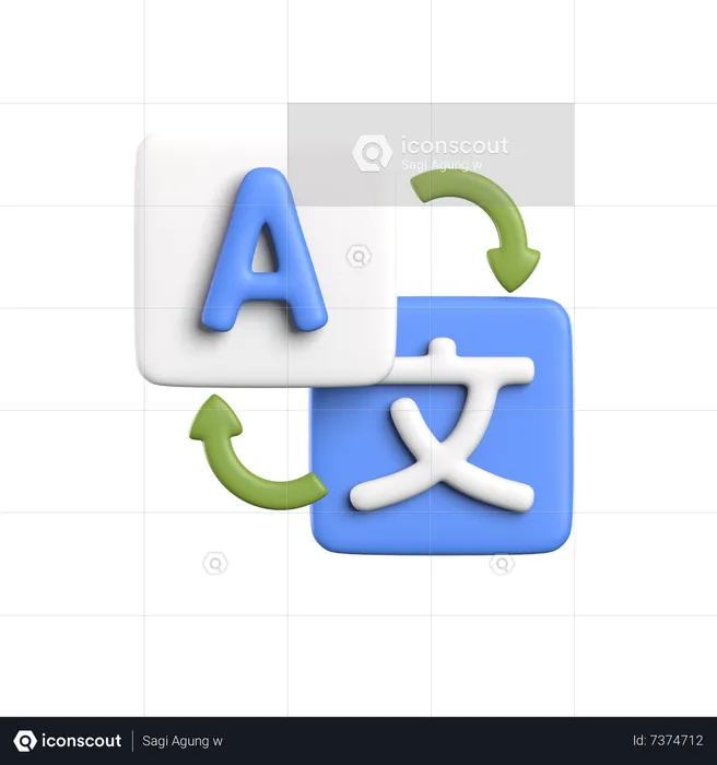 Tradução de idiomas  3D Icon