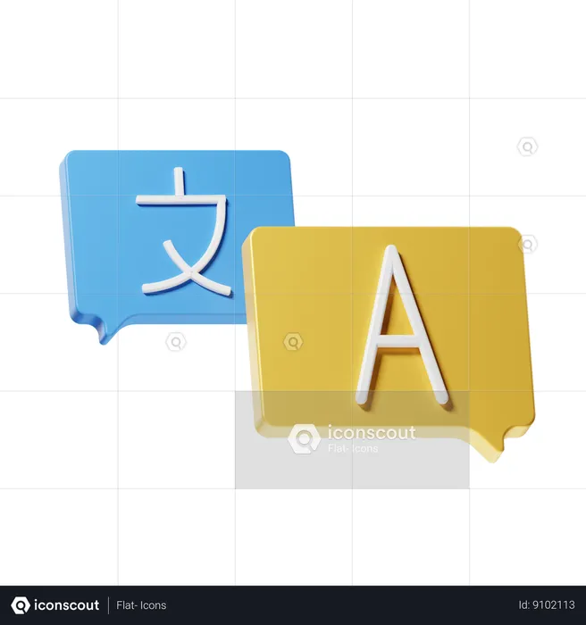 Traducción de idiomas  3D Icon