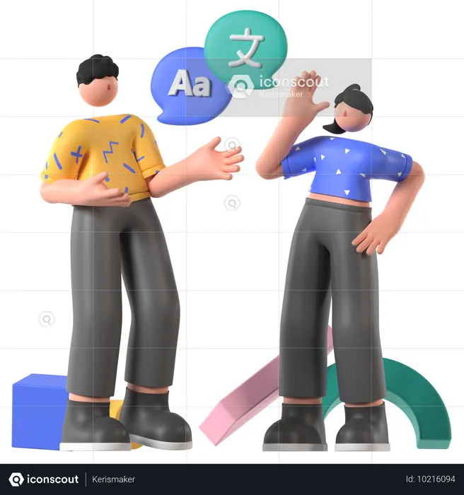 Traducción de idiomas  3D Illustration