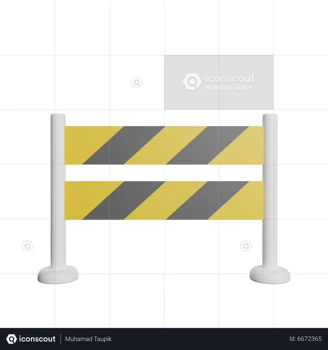 Traffic Barrier  3D Icon