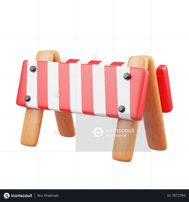 Traffic Barrier  3D Icon