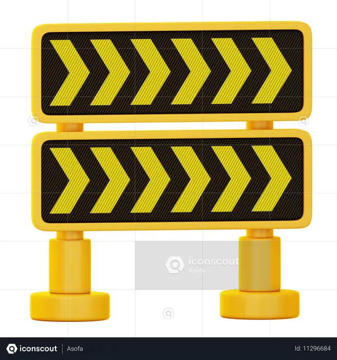 Traffic Barrier  3D Icon