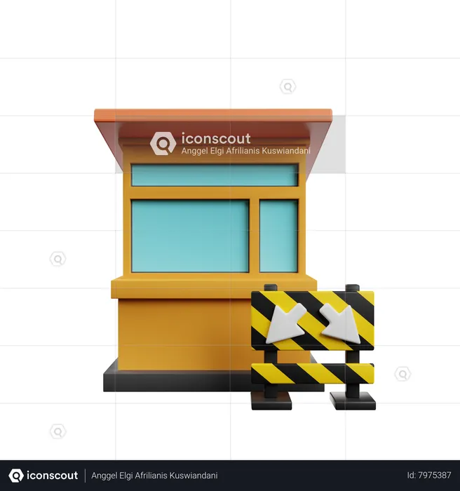 Traffic Barrier  3D Icon