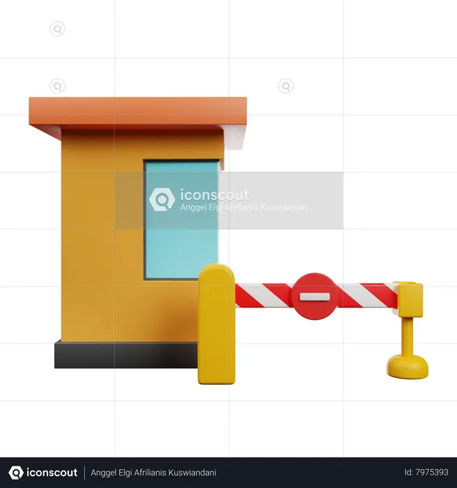 Traffic Barrier  3D Icon