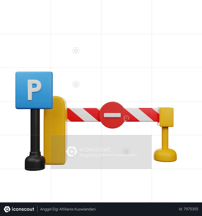 Traffic Barrier  3D Icon