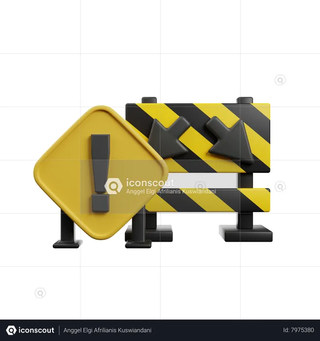 Traffic Barrier  3D Icon