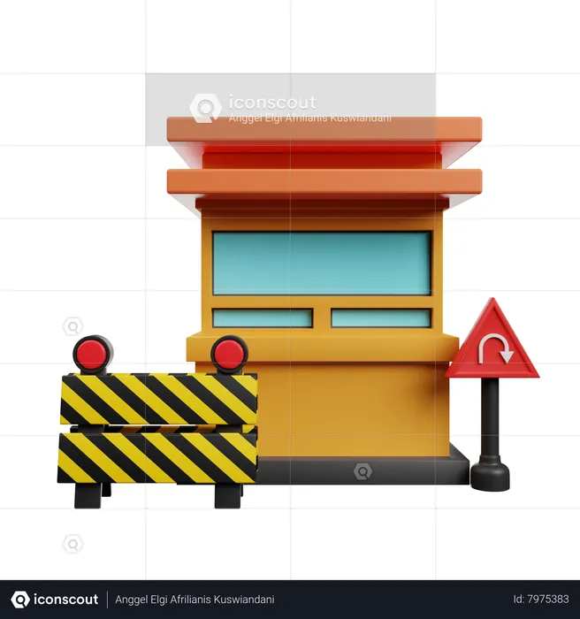 Traffic Barrier  3D Icon