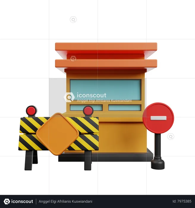 Traffic Barrier  3D Icon