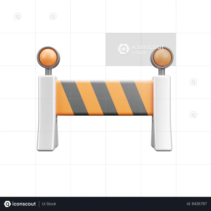 Traffic Barrier  3D Icon