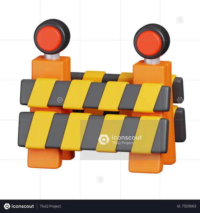 Traffic Barrier  3D Icon