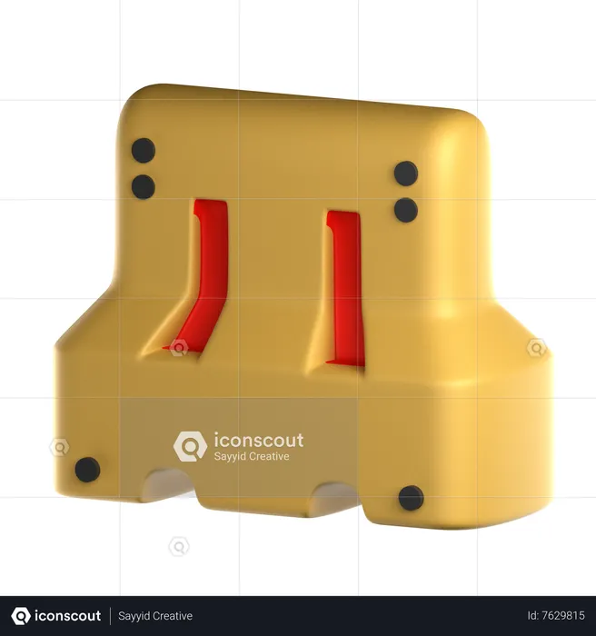 Traffic Barrier  3D Icon