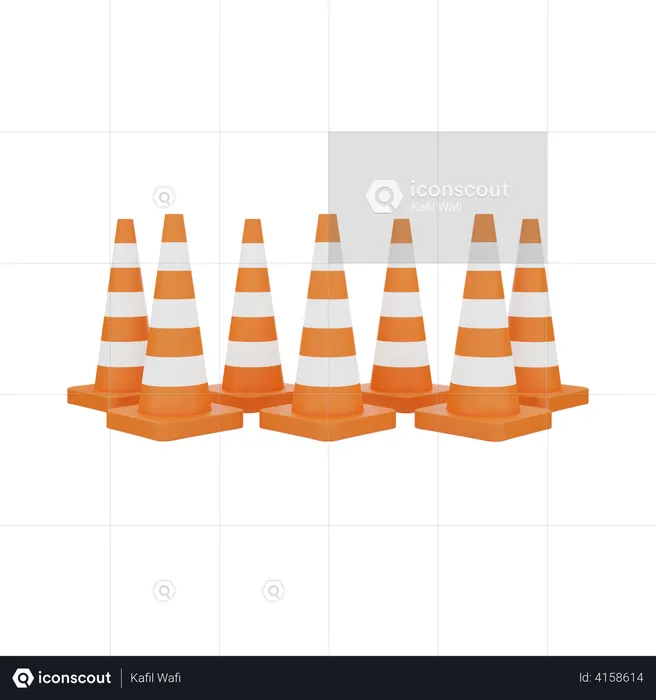Traffic cones  3D Illustration