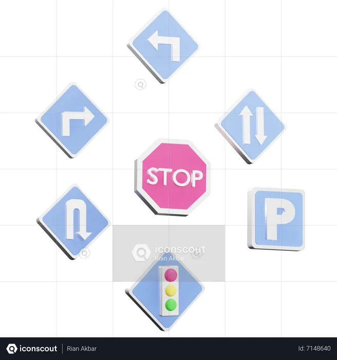 Traffic Signs  3D Icon