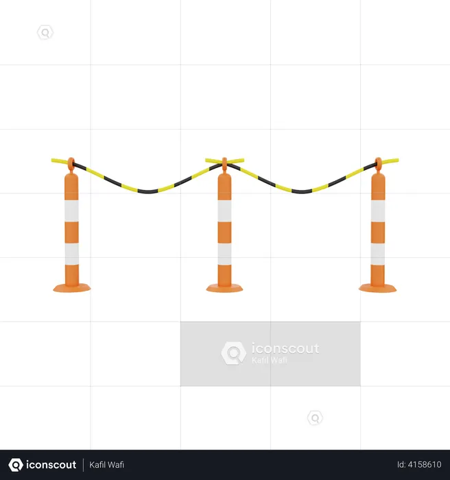 Traffic stick cone  3D Illustration