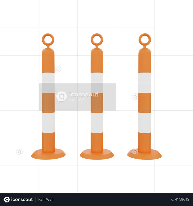 Traffic stick cone  3D Illustration