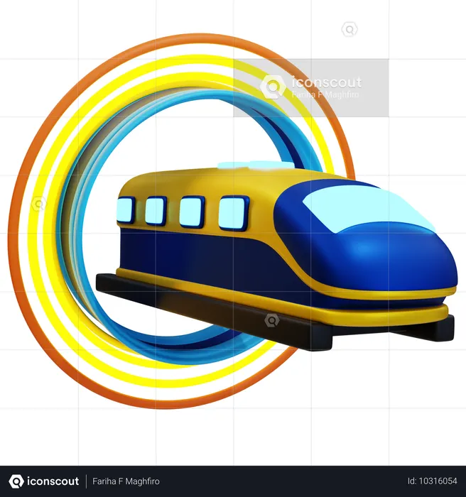 Train à grande vitesse futuriste  3D Icon