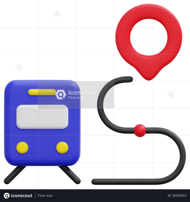 Train Location  3D Icon