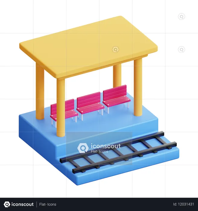 Train Station  3D Icon