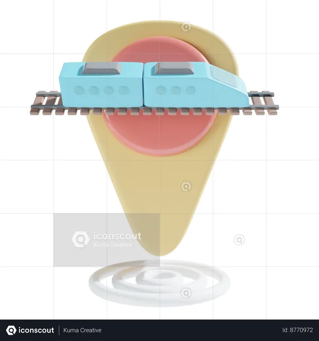 Train Station Location  3D Icon
