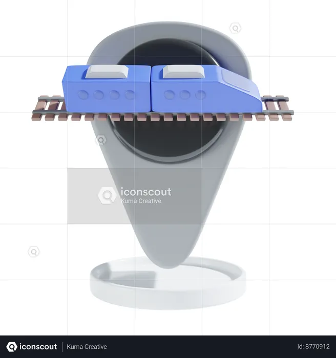 Train Station Location  3D Icon