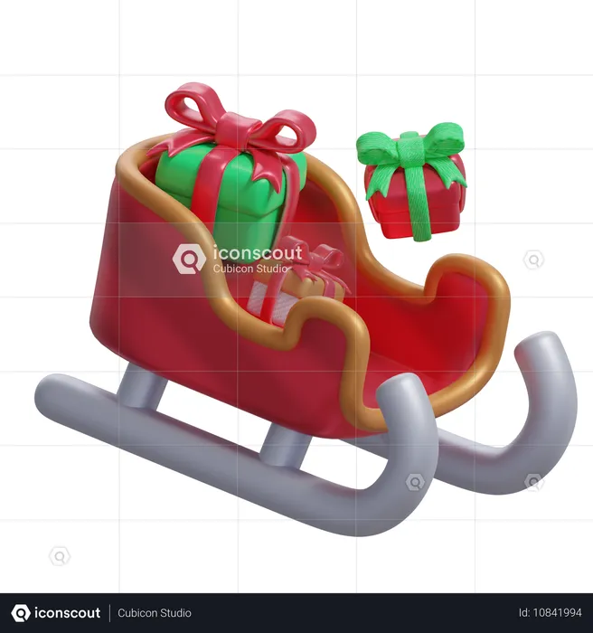 Traîneau du père Noël  3D Icon