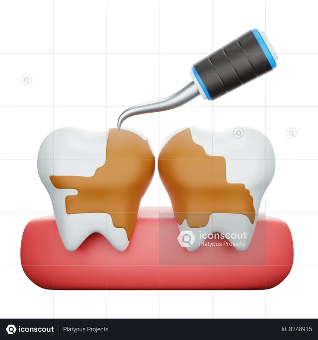 Traitement de détartrage dentaire  3D Icon