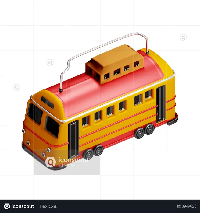 Tram  3D Icon