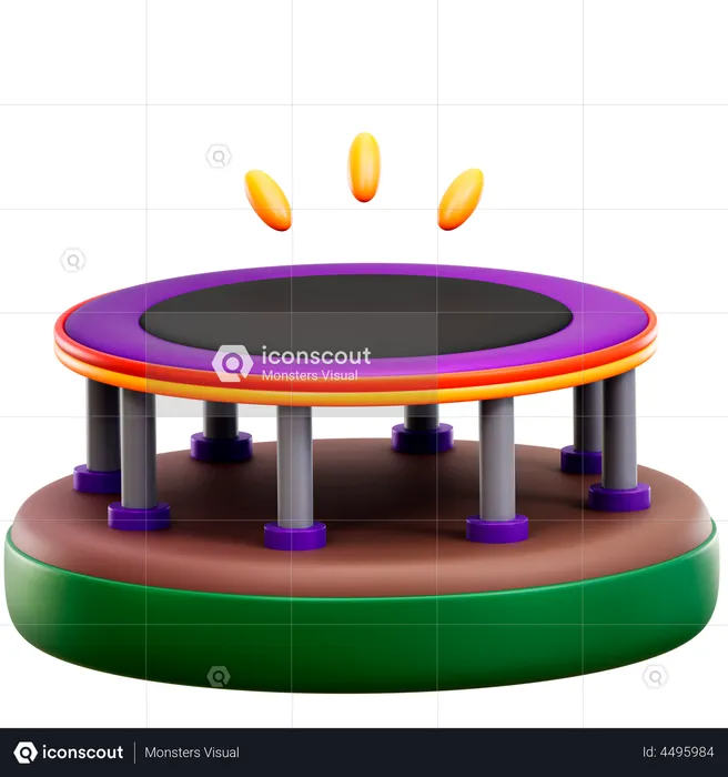 Trampoline  3D Illustration