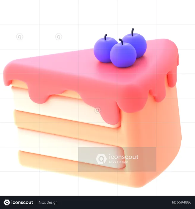 Tranche de gâteau  3D Icon