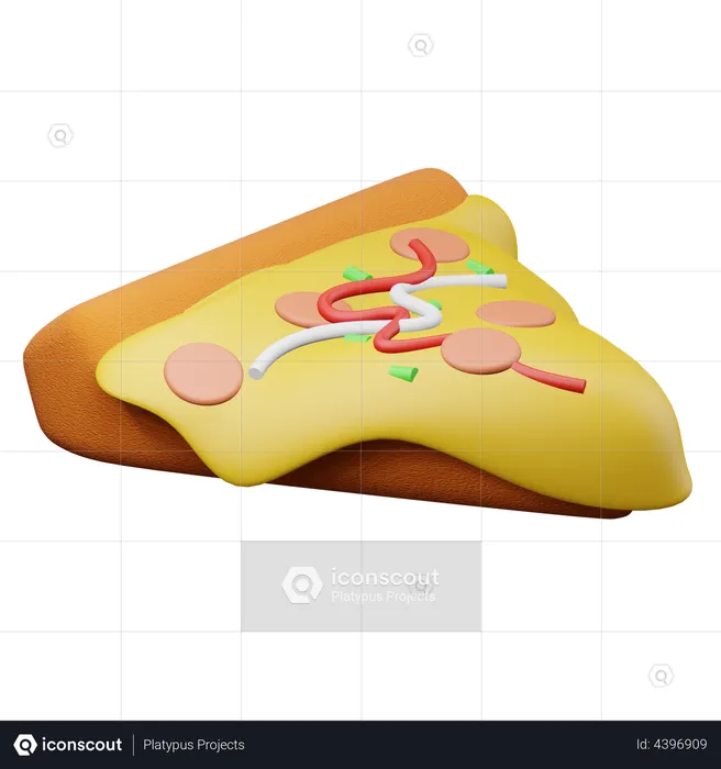 Tranche de pizza  3D Illustration