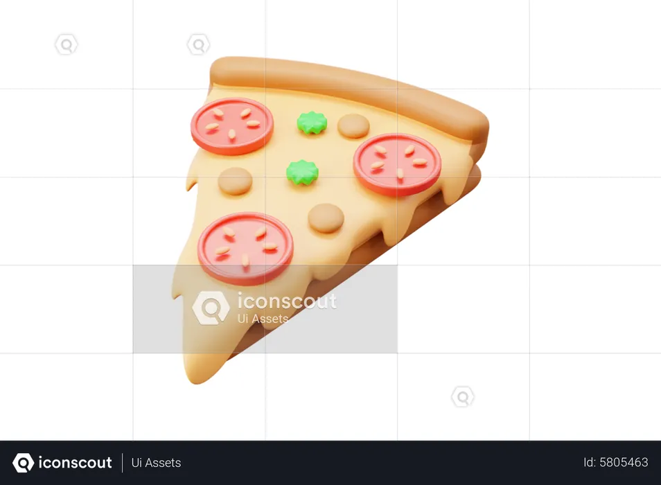 Tranche de pizza  3D Icon