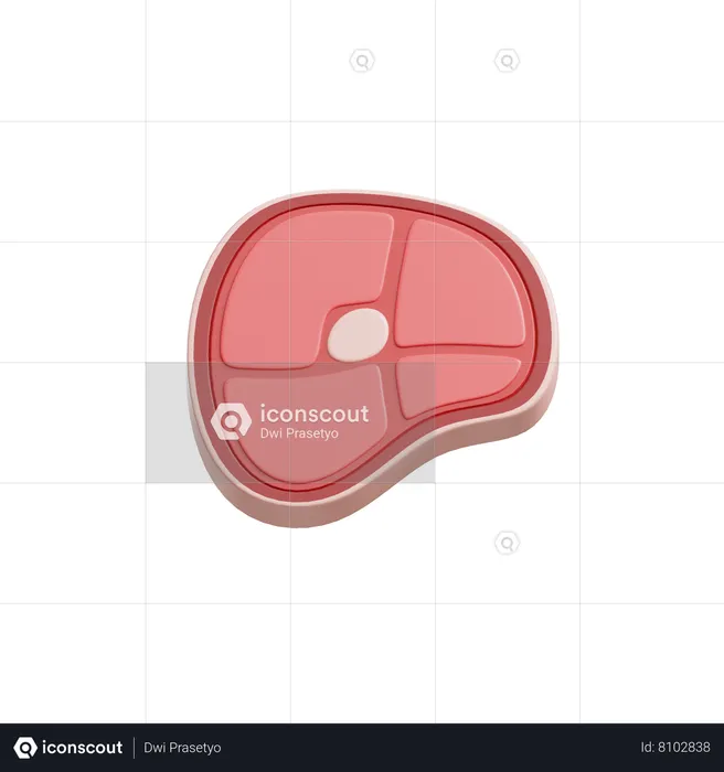 Tranche de viande  3D Icon
