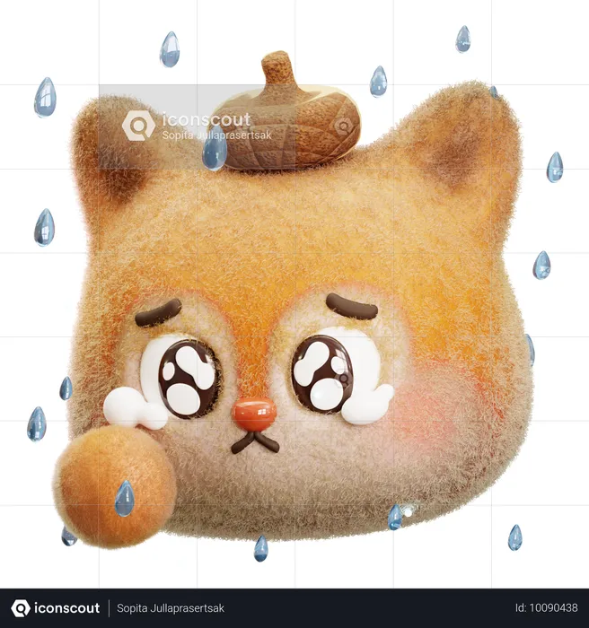 Tränendes Eichhörnchen Emoji 3D Icon