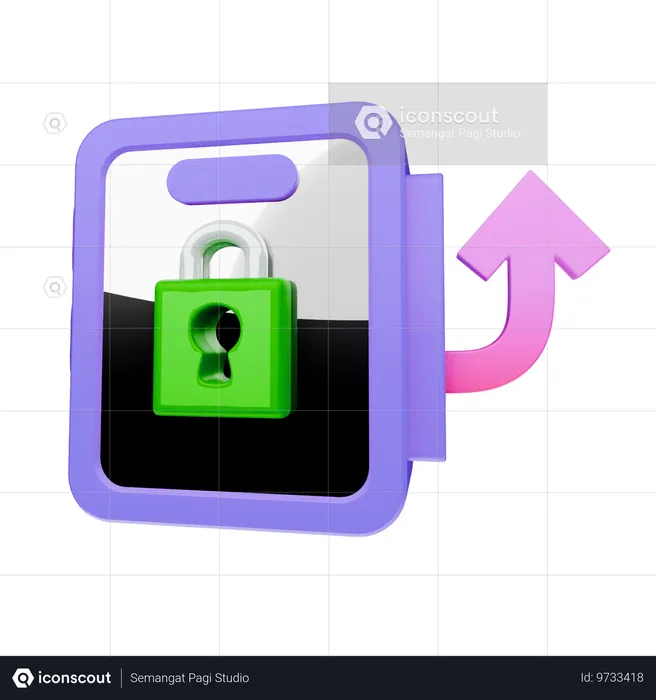 Transação criptografada  3D Icon