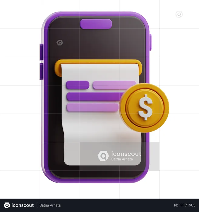 Transação móvel  3D Icon