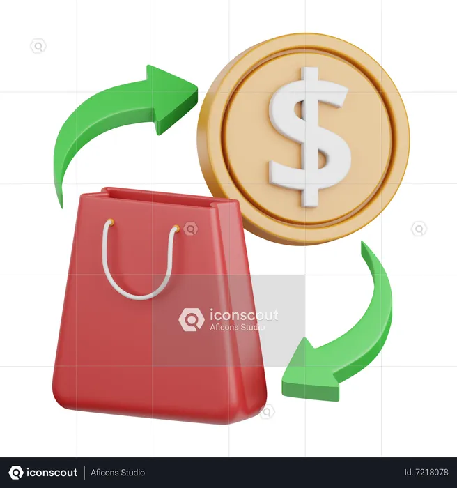 Transacción de compra  3D Icon