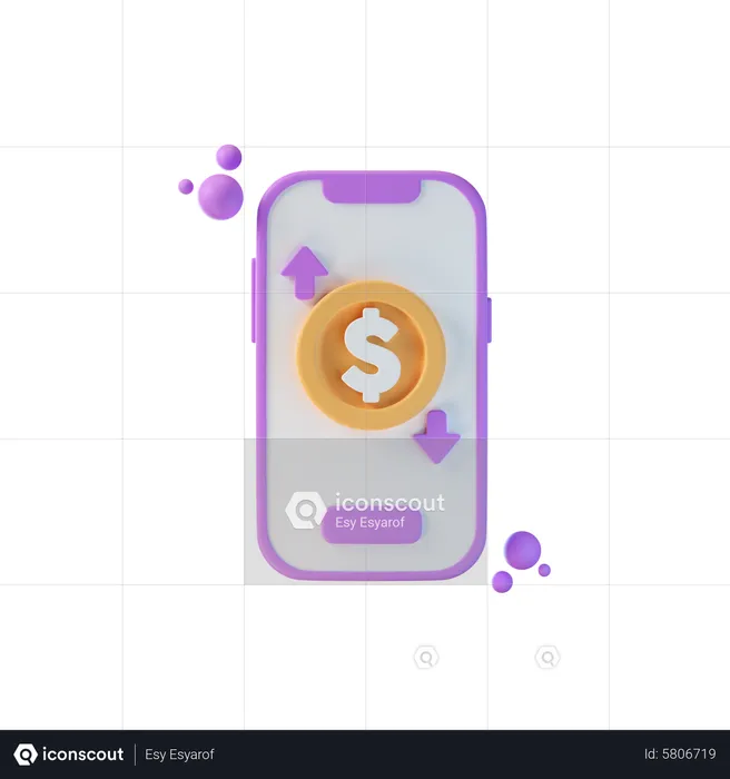 Transacción de dinero en línea  3D Icon