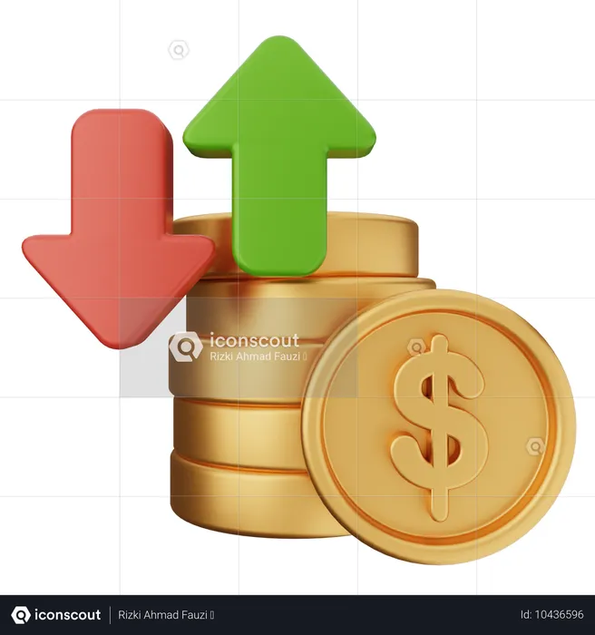 Moneda de transacción  3D Icon