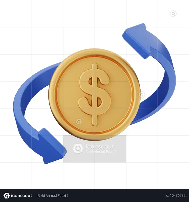 Moneda de transacción dólar  3D Icon