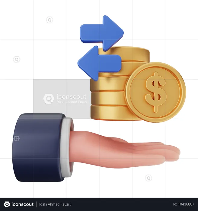 Moneda de transacción dólar  3D Icon