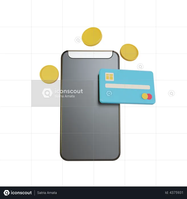 Transacción de teléfono móvil  3D Icon