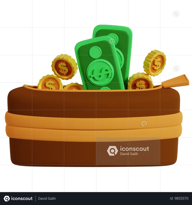 Transacciones del mercado de billeteras digitales  3D Icon