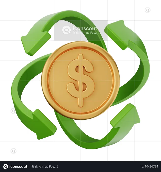 Transaction Coin Dollar  3D Icon